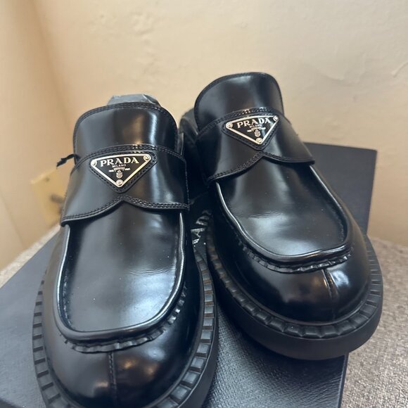 Men's Black Leather Prada Mules - Picture 2 of 6